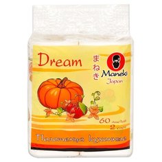 Полотенца бумажные Maneki Dream белые с рисунком двухслойные