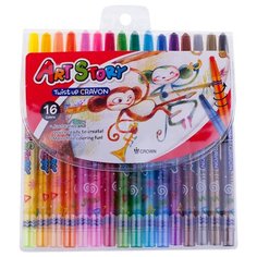 CROWN Карандаши восковые Art Story 16 шт