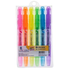 CROWN Набор текстовыделителей Multi Hi-Lighter, 6 шт.