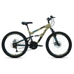 Подростковый горный (MTB) велосипед ALTAIR MTB FS 24 Disc (2020) бежевый/черный 14.5" (требует финальной сборки)