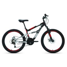 Подростковый горный (MTB) велосипед ALTAIR MTB FS 24 Disc (2020) черный/красный 14.5" (требует финальной сборки)