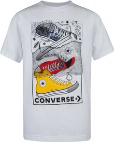 Футболка для мальчиков Converse Mixed Media Sneaker Stack, размер 152