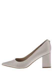 Бежевые кожаные туфли на устойчивом каблуке Guess