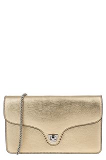 Золотистый кожаный клатч с откидным клапаном Florence Clutch Coccinelle