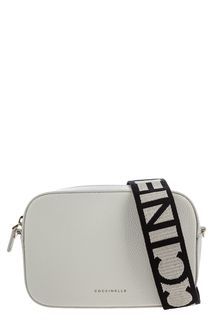Маленькая кожаная сумка с текстильным плечевым ремнем Mini Bag Coccinelle