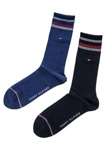 Комплект из двух пар хлопковых носков синего цвета Tommy Hilfiger