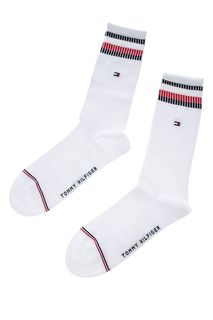 Комплект из двух пар хлопковых носков белого цвета Tommy Hilfiger