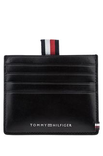 Черная кожаная визитница Tommy Hilfiger