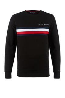 Свитшот из хлопка черного цвета Tommy Hilfiger