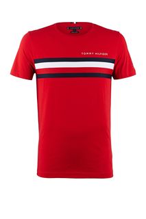Футболка из хлопка красного цвета Tommy Hilfiger