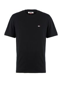 Черная футболка из хлопка с короткими рукавами Tommy Jeans