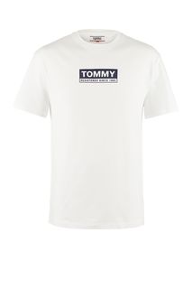 Белая футболка из хлопка с логотипом бренда Tommy Jeans