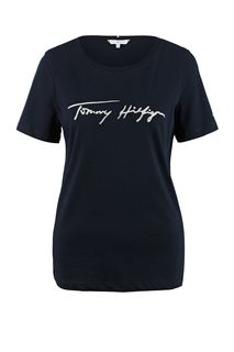 Футболка из хлопка с отделкой стразами Tommy Hilfiger