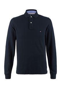 Синяя футболка поло с длинными рукавами Tommy Hilfiger