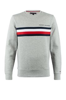 Свитшот из хлопка серого цвета Tommy Hilfiger