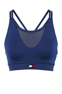 Синий топ с сетчатой вставкой Tommy Sport