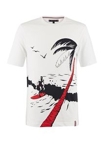 Хлопковая футболка с принтом Tommy Hilfiger