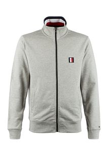 Серая толстовка из хлопка с высоким воротом Tommy Hilfiger
