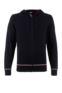 Синий кардиган из хлопка с капюшоном Tommy Hilfiger