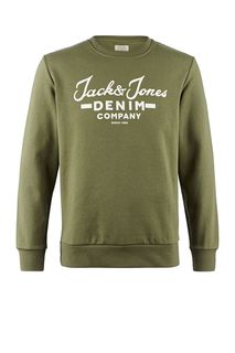 Свитшот из хлопка с декоративным принтом Jack & Jones