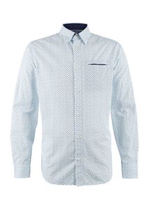 Приталенная хлопковая рубашка с застежкой на пуговицы Jack & Jones