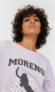 Stradivarius Футболка С Принтом В Стиле Колледж Женская Коллекция Multicolor S