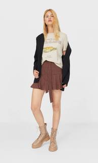 Stradivarius Футболка С Принтом В Стиле Колледж Женская Коллекция Multicolor M