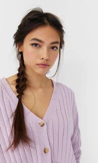 Stradivarius Укороченный Кардиган Женская Коллекция Multicolor M