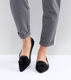 Балетки для широкой стопы ASOS DESIGN-Черный