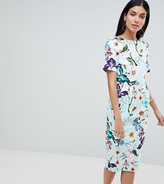 Облегающее платье миди с цветочным принтом ASOS DESIGN Tall-Мульти