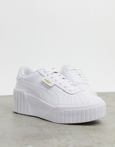 Белые кроссовки на танкетке Puma Cali-Белый