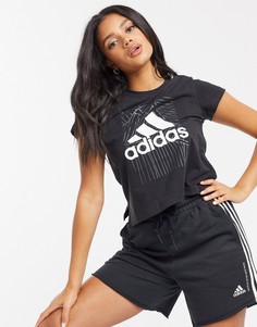 Футболка в стиле колор блок adidas Vibes-Черный