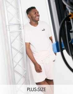 Розовая футболка с логотипом Puma Essentials PLUS-Розовый