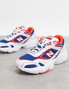 Кроссовки белого и темно-синего цвета New Balance 452-Белый