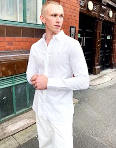 Белая рубашка с длинными рукавами и логотипом AllSaints-Белый