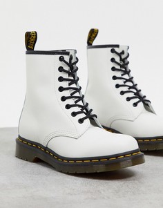 Белые ботинки с 8 парами люверсов Dr Martens 1460-Белый
