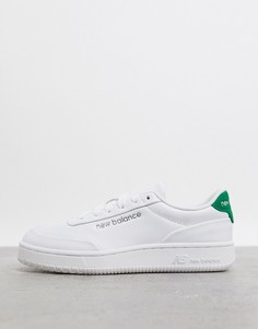 Бело-зеленые кроссовки New Balance-Белый