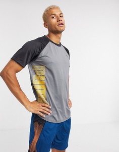 Серая футболка с рукавами реглан и логотипом Puma Training-Серый