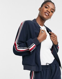 Темно-синий бомбер с полосками Tommy Hilfiger