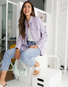 Лавандовая рубашка oversized Stradivarius-Фиолетовый