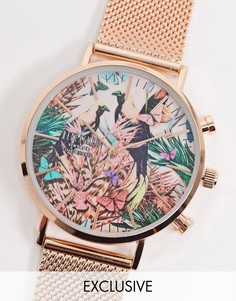 Часы с принтом на циферблате Reclaimed Vintage inspired-Золотой