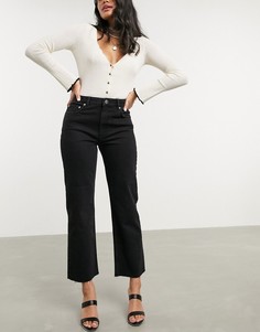 Черные расклешенные джинсы с завышенной талией ASOS DESIGN-Черный