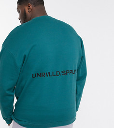 Зеленый oversized-свитшот ASOS Unrvlld Supply Plus