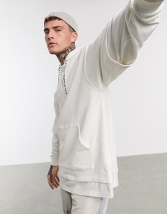 Двухслойный oversized-худи бежевого цвета ASOS Unrvlld Supply-Бежевый