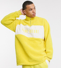 Худи из искусственной цигейки от комплекта с вышивкой ASOS Dark Future Tall-Желтый