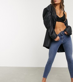 Синие джинсы скинни с завышенной талией ASOS DESIGN Petite ridley-Фиолетовый