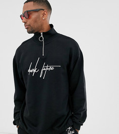 Oversized-свитшот с логотипом на груди ASOS Dark Future Tall-Черный