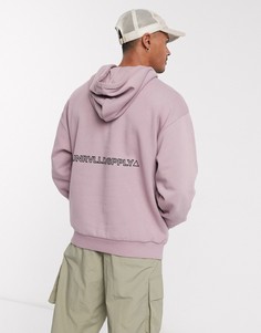 Oversized-худи с принтом на спине ASOS Unrvlld Supply-Фиолетовый