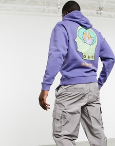 Худи в стиле oversized с принтом ASOS Day Social-Фиолетовый