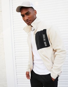 Бежевая флисовая oversized-куртка ASOS Dark Future-Бежевый